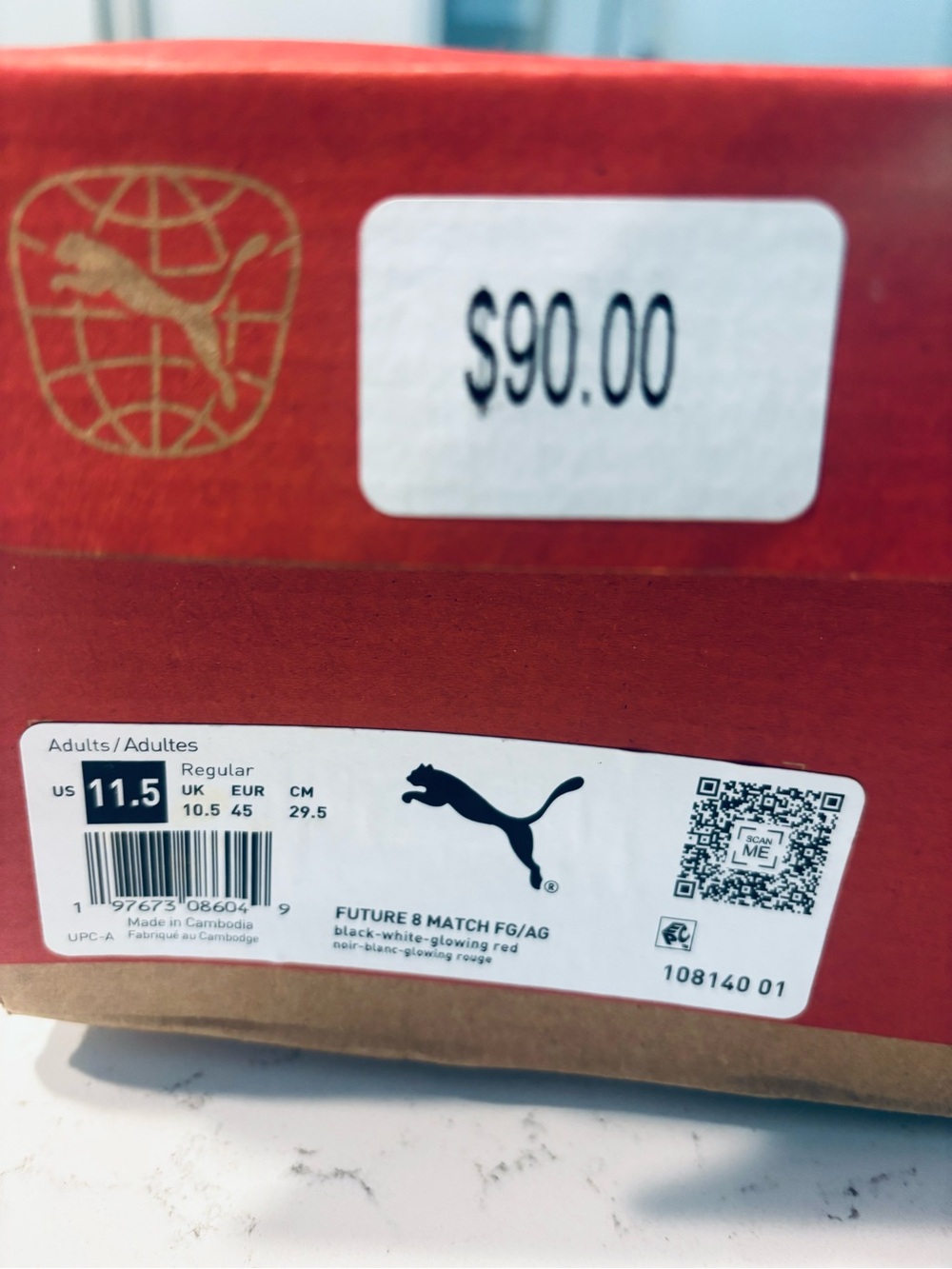 Puma Box with Black, White and Red Accents